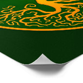 Golden Green Tree of Life Yin Yang Poster (Hoek)