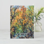 Golden Green Trees Faith Bible Verse Carte Plat (Debout devant)