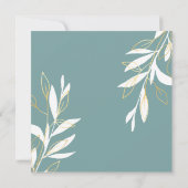 Golden Green Waterverf Bloemen Bewaar de datum Kaart (Achterkant)