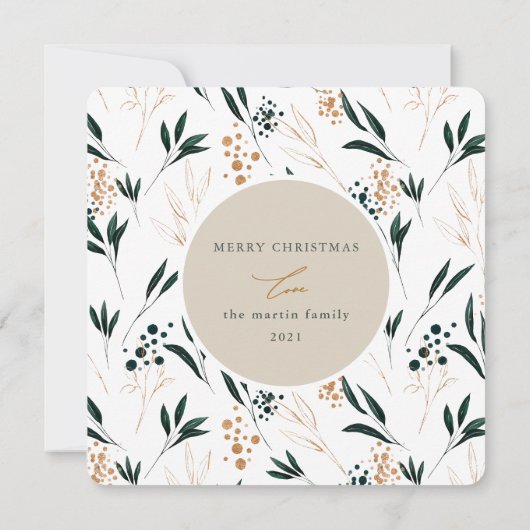 Golden Greenery Blessed Two Photo Feestdagenkaart (Achterkant)