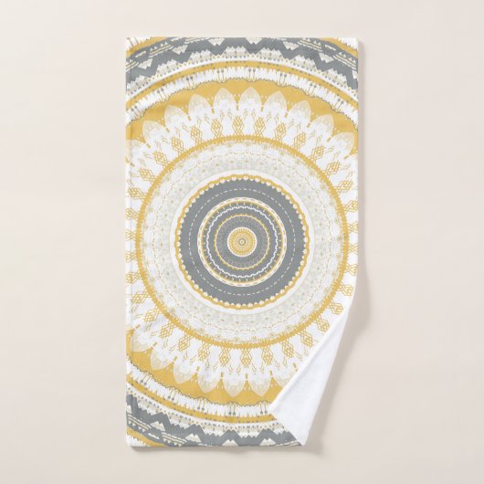 Golden Grey Mandala (Serviette à main)