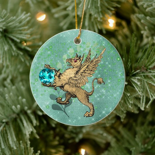 Golden Griffin Keramisch Ornament