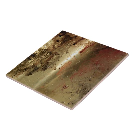 Golden grunge Ceramic Tile Tegeltje (Zijkant)