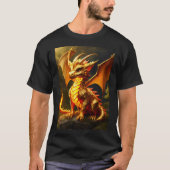 "Golden Guardian : T-shirt de dragon majestueux" (Devant)