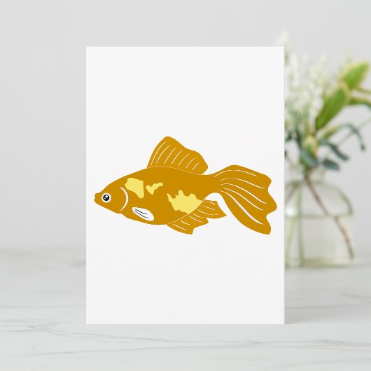 Golden Guppy Fish Schattigee tropische aquariumvis Kaart