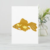 Golden Guppy Fish Schattigee tropische aquariumvis Kaart (Staand voorkant)