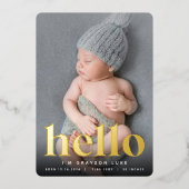 Golden Hallo | Aankondiging Folie geboorte (Voorkant)