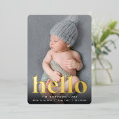 Golden Hallo | Aankondiging Folie geboorte (Staand Voorkant)