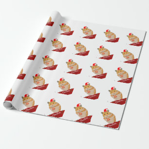 Golden Hamster Kerstmis Cadeaupapier