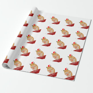 Golden Hamster Kerstmis Cadeaupapier