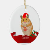 Golden Hamster Kerstmis Keramisch Ornament (Rechts)