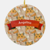 Golden Hamster Pattern gepersonaliseerd Keramisch Ornament (Achterkant)