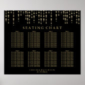 Golden Hanging Lights en Black - Seating Chart Poster (Voorkant)