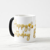 Golden Happy Birthday Mug (Devant gauche)