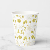 Golden Happy New Year Pattern Papieren Bekers (Achterkant)