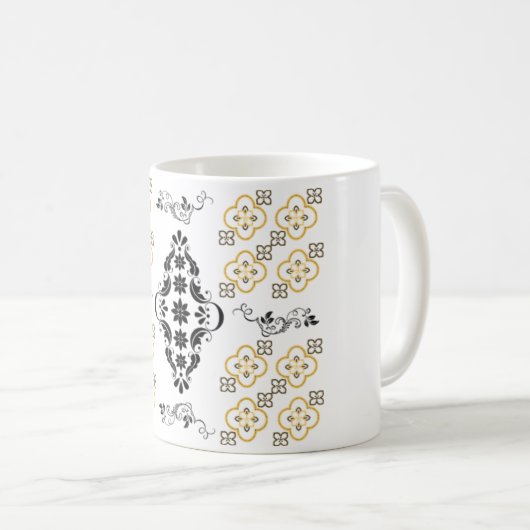 Golden Harmony - Conception de Mug avec Motif arab (Devant droit)
