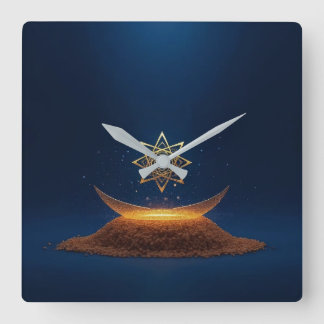 Golden Harmony – Shree Yantra’s Divine Resonance Vierkante Klok