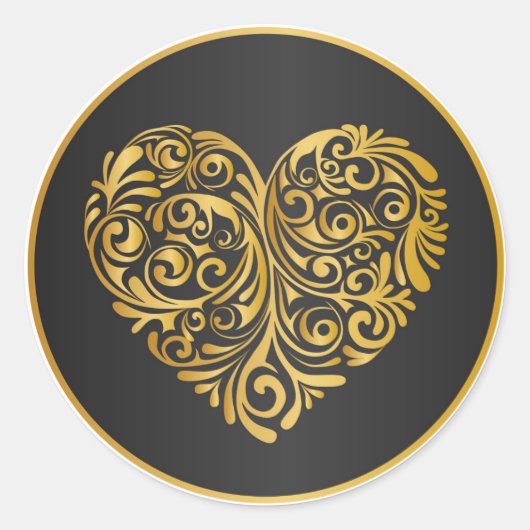Golden hart design sticker (Voorkant)