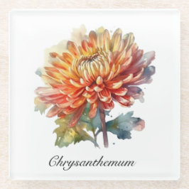 Golden Harvest Chrysanthemum, op maat Glazen Onderzetter