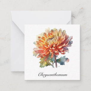 Golden Harvest Chrysanthemum, op maat Notitiekaartje