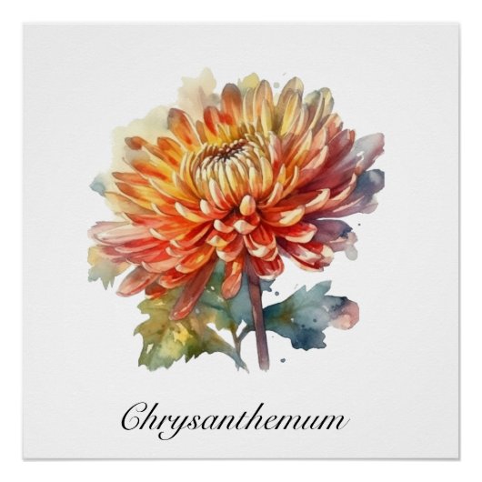 Golden Harvest Chrysanthemum, op maat Perfect Poster (Voorkant)