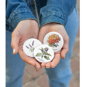 Golden Harvest Chrysanthemum, op maat Ronde Button 7,6 Cm