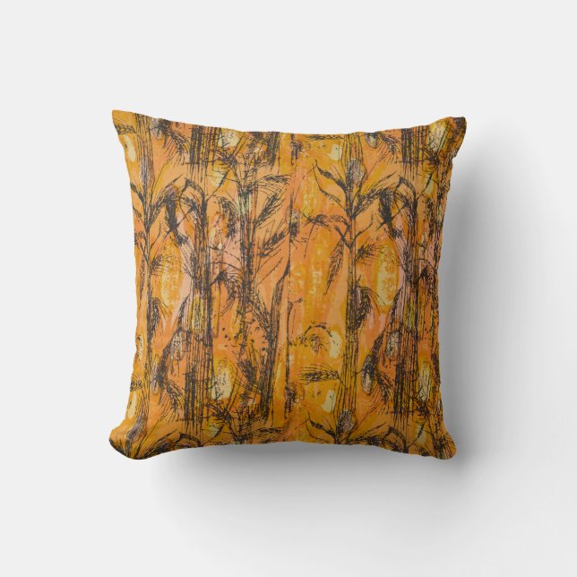  Golden Harvest Textile Pattern Kussen (Voorkant)