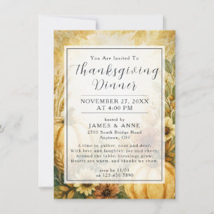 Golden Harvest Thanksgiving Invitation