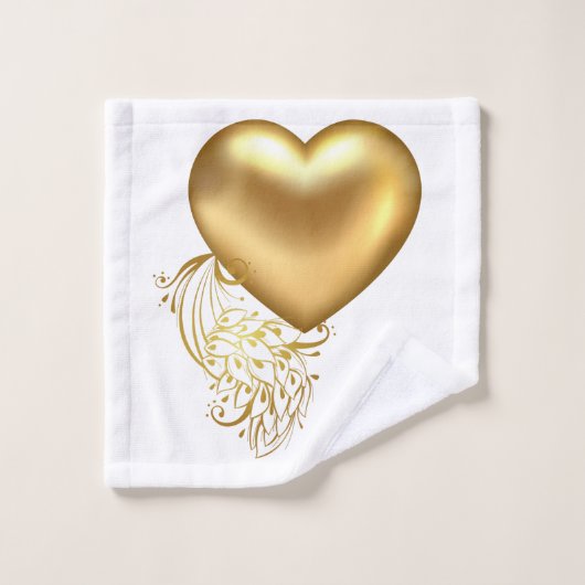 Golden Heart Badhanddoek Set Bad Handdoek (Wasdoekje)
