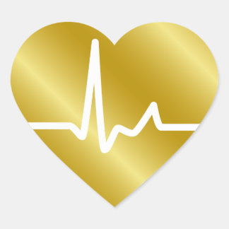 Golden Heart Beats Hart Sticker