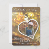 Golden Heart Celebration of Live Memorial Invite Kaart (Voorkant)