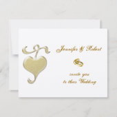 Golden Heart Faire-part de mariage (Devant)