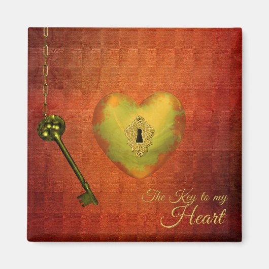 Golden Heart met Key Magneet (Voorkant)