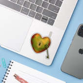  Golden Heart met Key Sticker (Laptop met iPhone)