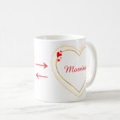 Golden Heart Minimalist Custom Coffee Mug (Devant droit)
