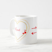 Golden Heart Minimalist Custom Coffee Mug (Devant gauche)
