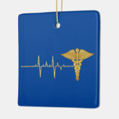 Golden Heart Rate en Caduceus Ornament (Links)