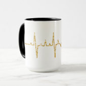 Golden Heart Rate met Caduceus Symbol Mok (Voorkant links)