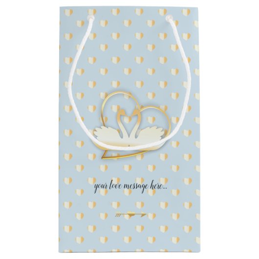 Golden Heart Swans, Gentle Love Klein Cadeauzakje (Achterkant)