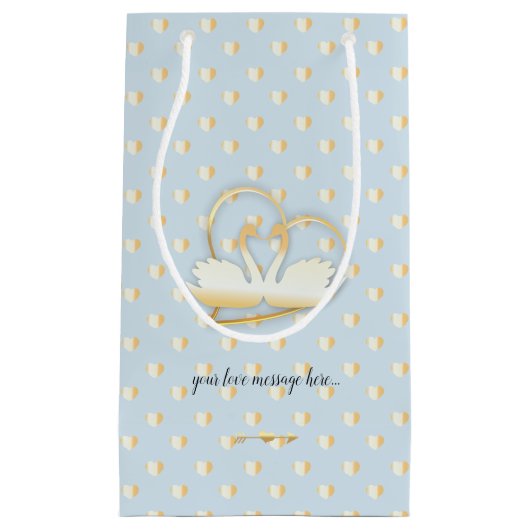 Golden Heart Swans, Gentle Love Klein Cadeauzakje (Voorkant)
