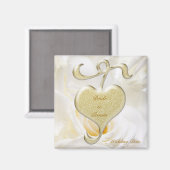 Golden Heart Wedding Favor Magnet (Recto/Verso)