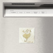 Golden Heart Wedding Favor Magnet (In Situ (Lave-vaisselle))