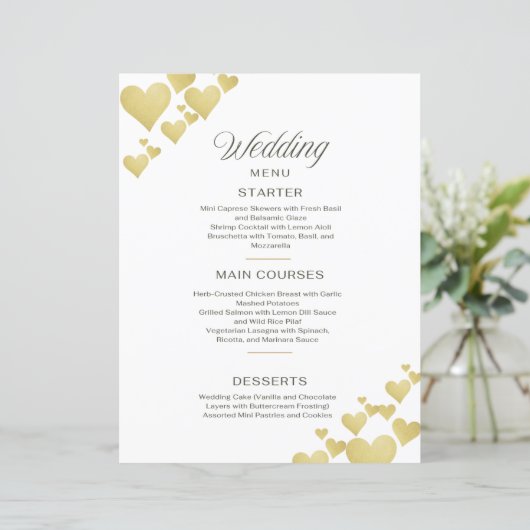 Golden Heartbeat Wedding Menu (Staand voorkant)