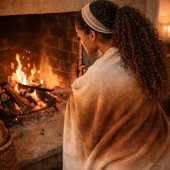 Golden Hearth Fade Fleece Blanket Deken