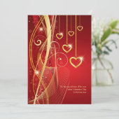 Golden Hearts Valentine Invitation (Debout devant)