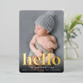 Golden Hello | Faire-part de naissance de rempliss (Debout devant)