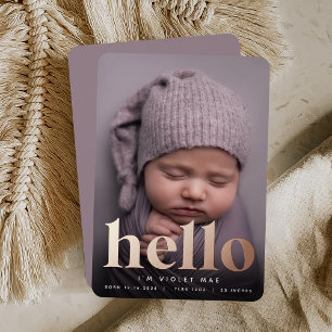 Golden Hello Faire-part de naissance Rose Gold F