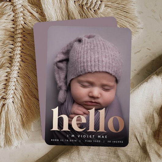Golden Hello | Faire-part de naissance Rose Gold F