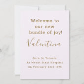 Golden Hello Welcome Photo Baby Faire-part de nais (Dos)