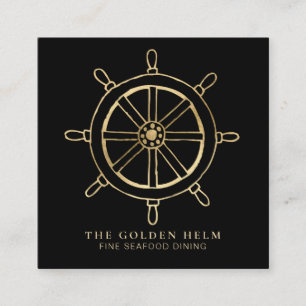 *~* Golden Helm Fine Dining by the Zee BLACK Gold Vierkante Visitekaartje